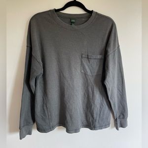 Gray thick, long sleeve shirt
